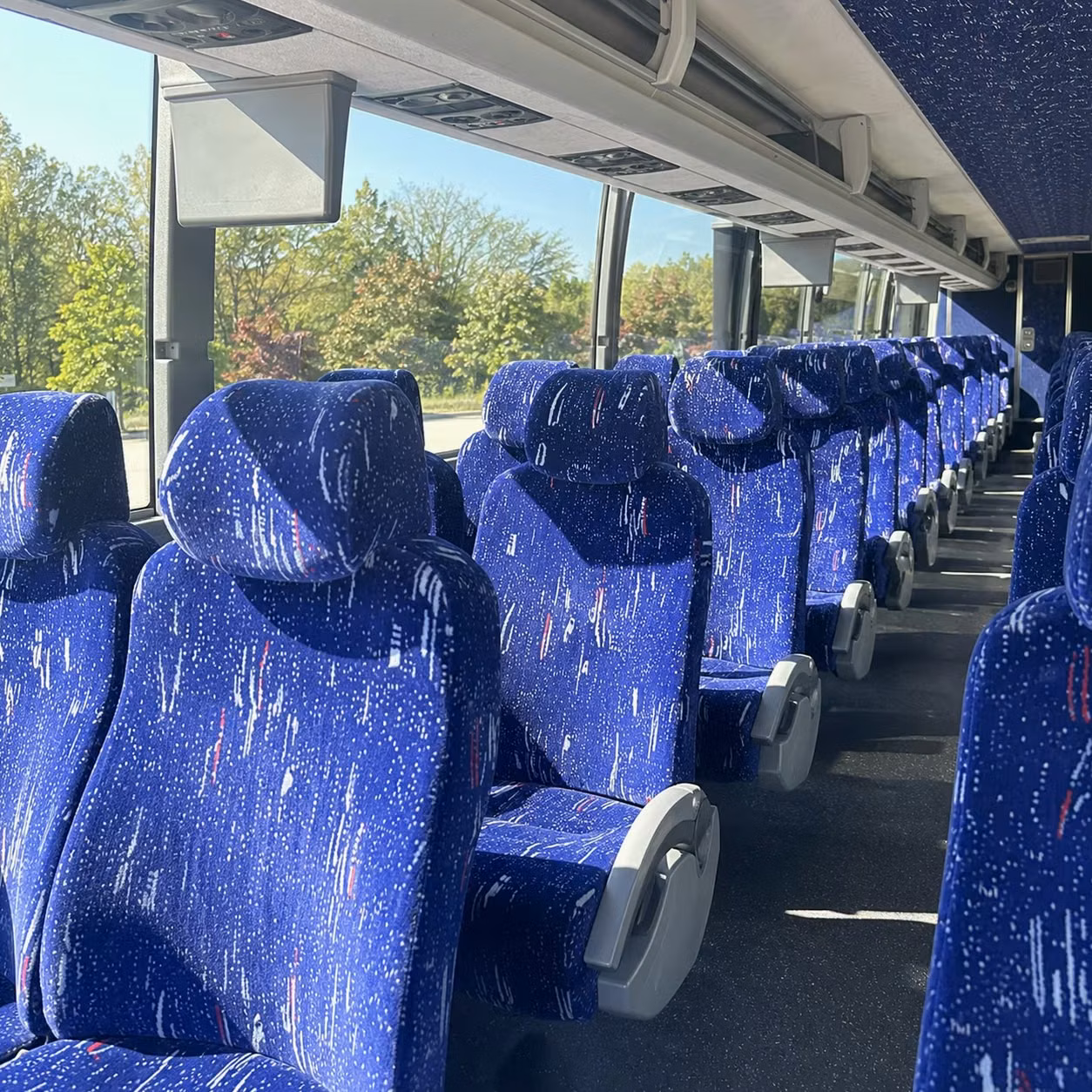 56 passenger charter bus inside