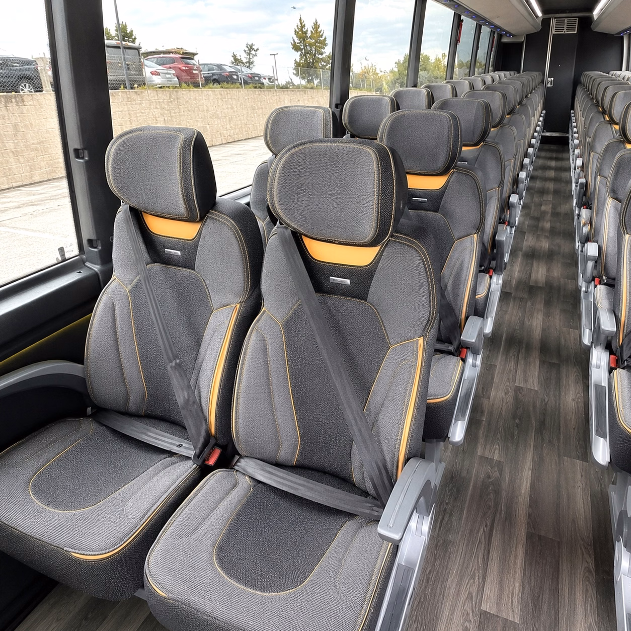 56 passenger charter bus interior
